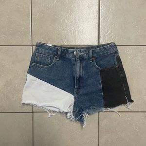 Size 26 Pacsun Color Block Denim Shorts